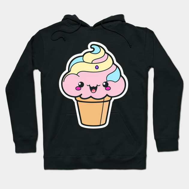 Cute Funny Ice Cream Hoodie by DarkAgeArt